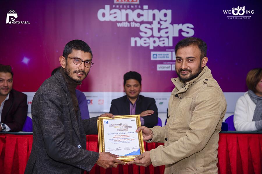 Official photographer " Dancing with the stars nepal"  Certificate Of Appreciation