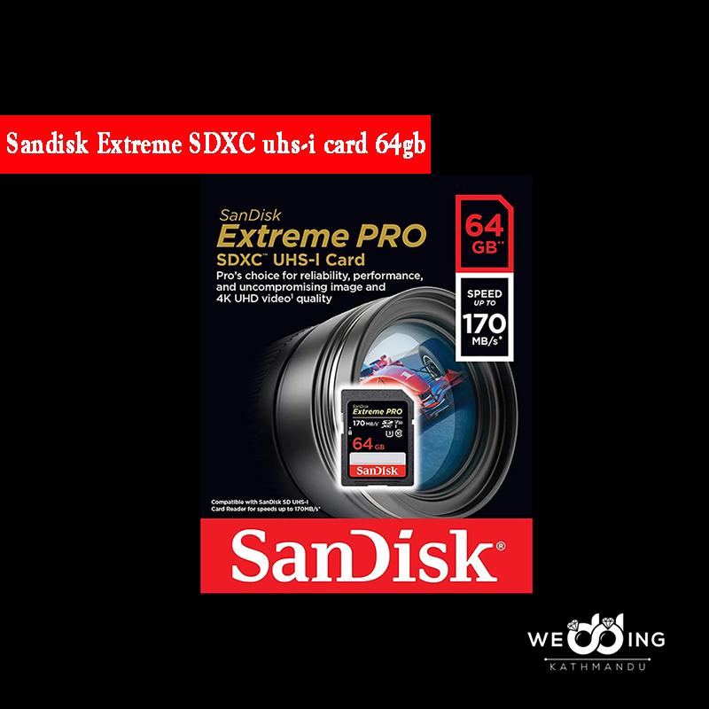 SanDisk 64GB Extreme PRO SDXC UHS-I Card - C10, U3, V30, 4K UHD, SD Card